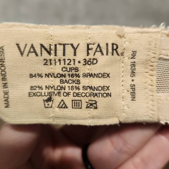 Vanity Fair Women's Gel Touch Padded Strapless Push Up Bra 36D 2111121 - Picture 3 of 3